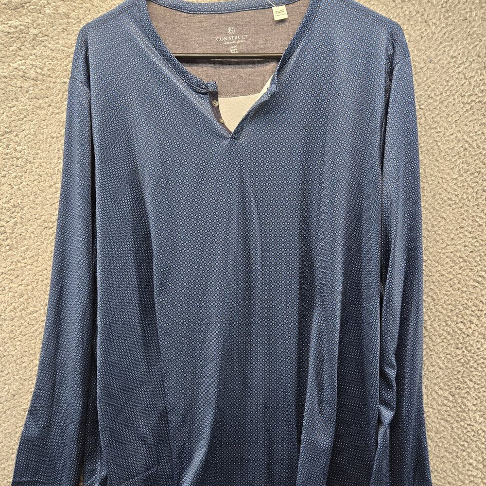Con.struct  Mens Long Sleeve Shirt‎  Size XXL 2XL Pullover Dots New